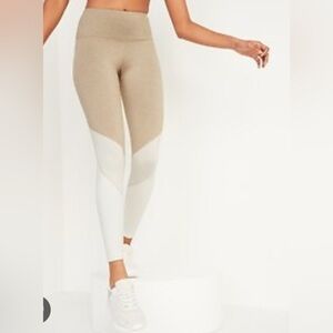 Old navy active CozeCore colorblock leggings beige